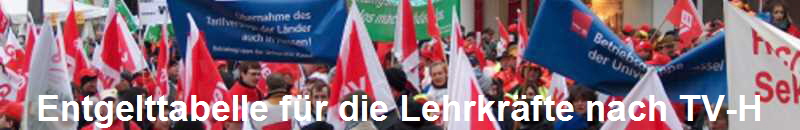 Entgelttabelle f�r die Lehrkr�fte nach TV-H