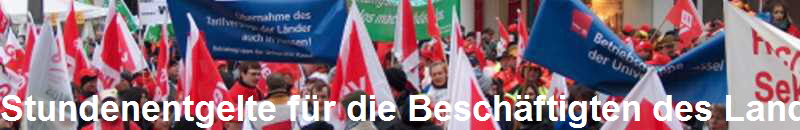 Stundenentgelte f�r die Besch�ftigten des Landes Hessen mit 40 Std